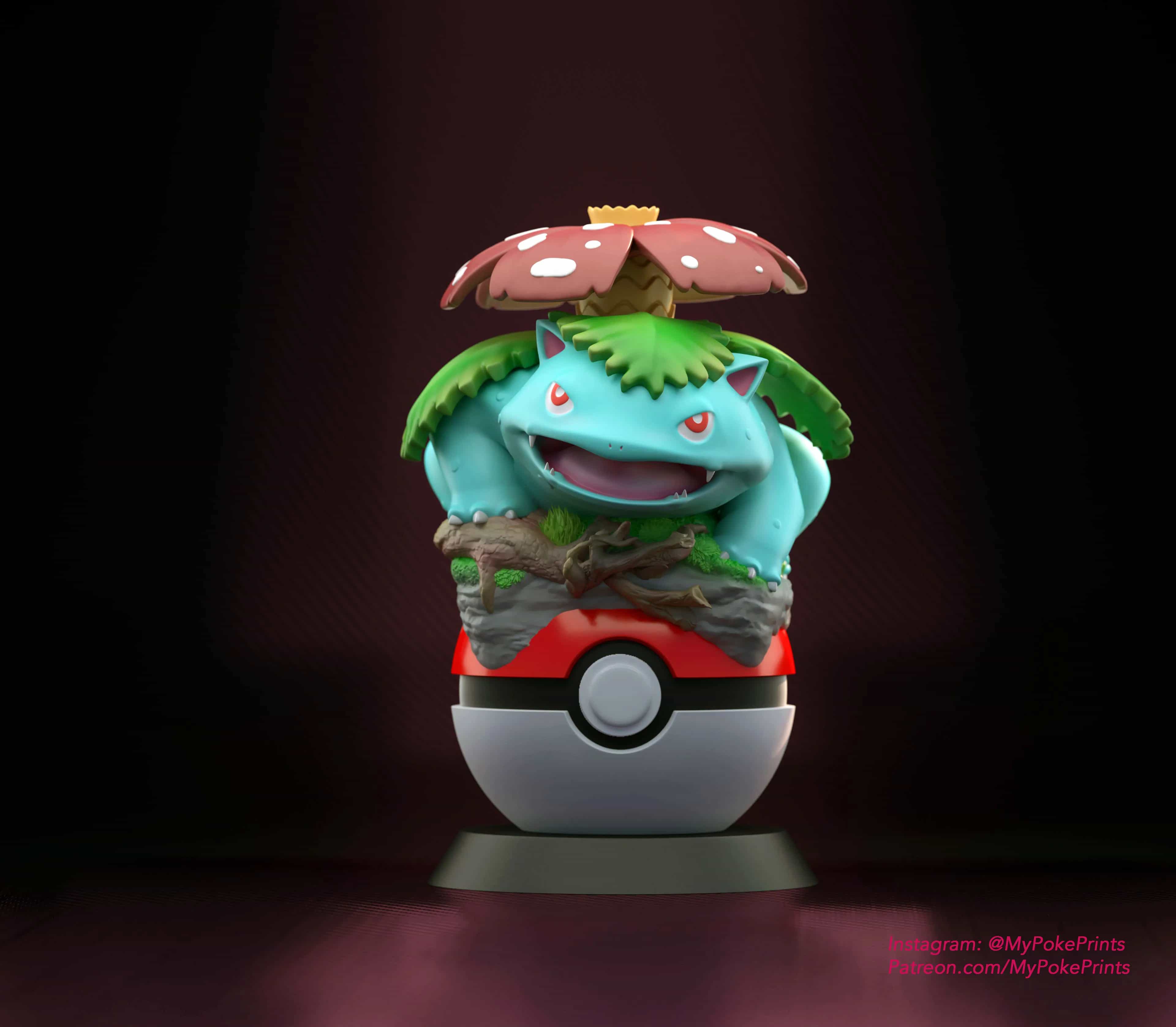 Venusaur on Pokeball