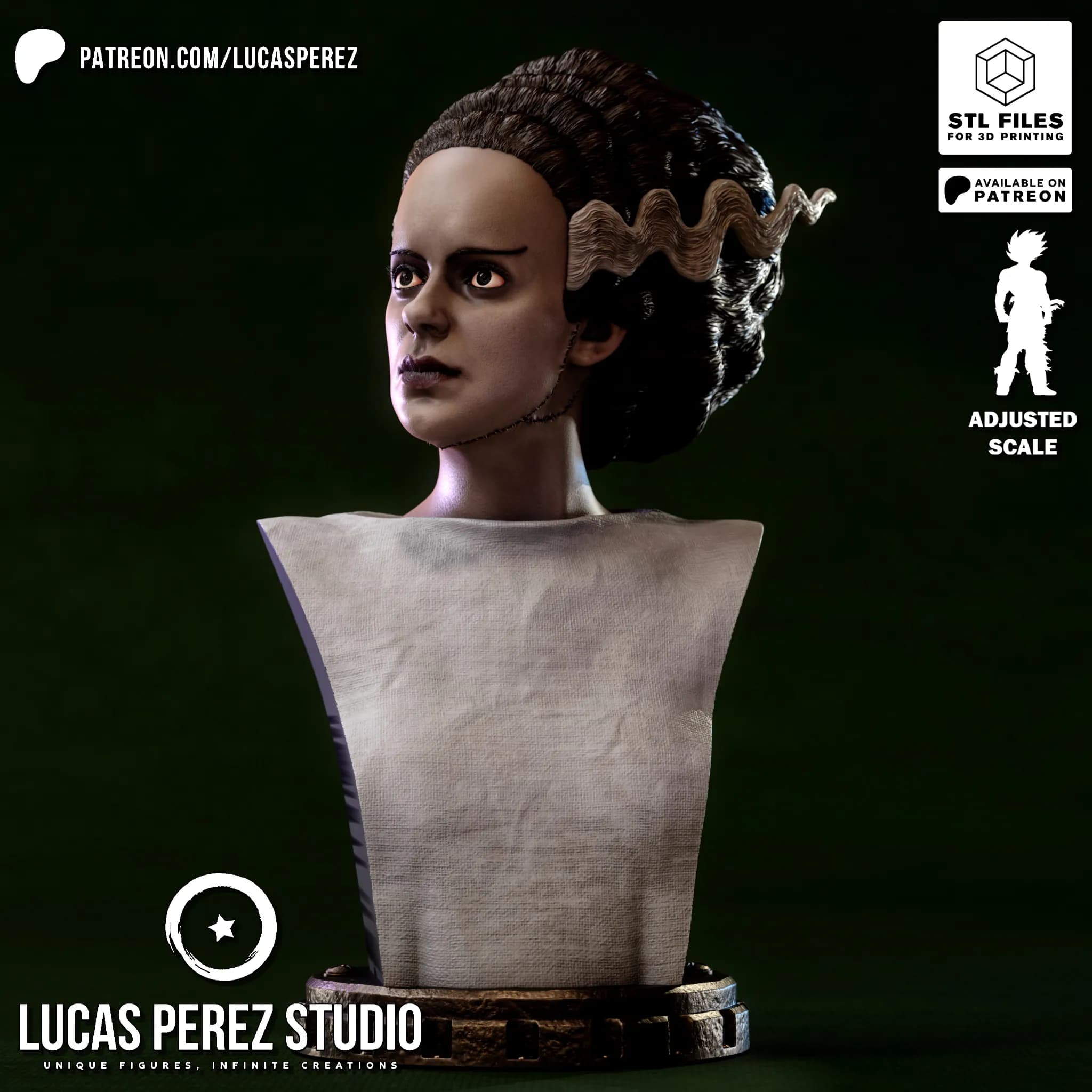 Busto de La Novia de Frankenstein - Cine Clásico - Imagen 4