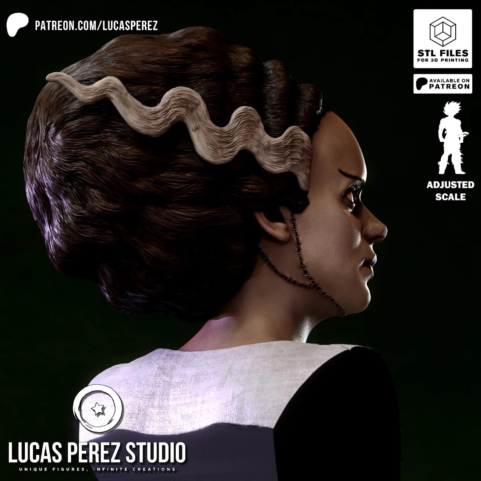 Busto de La Novia de Frankenstein - Cine Clásico - Imagen 9