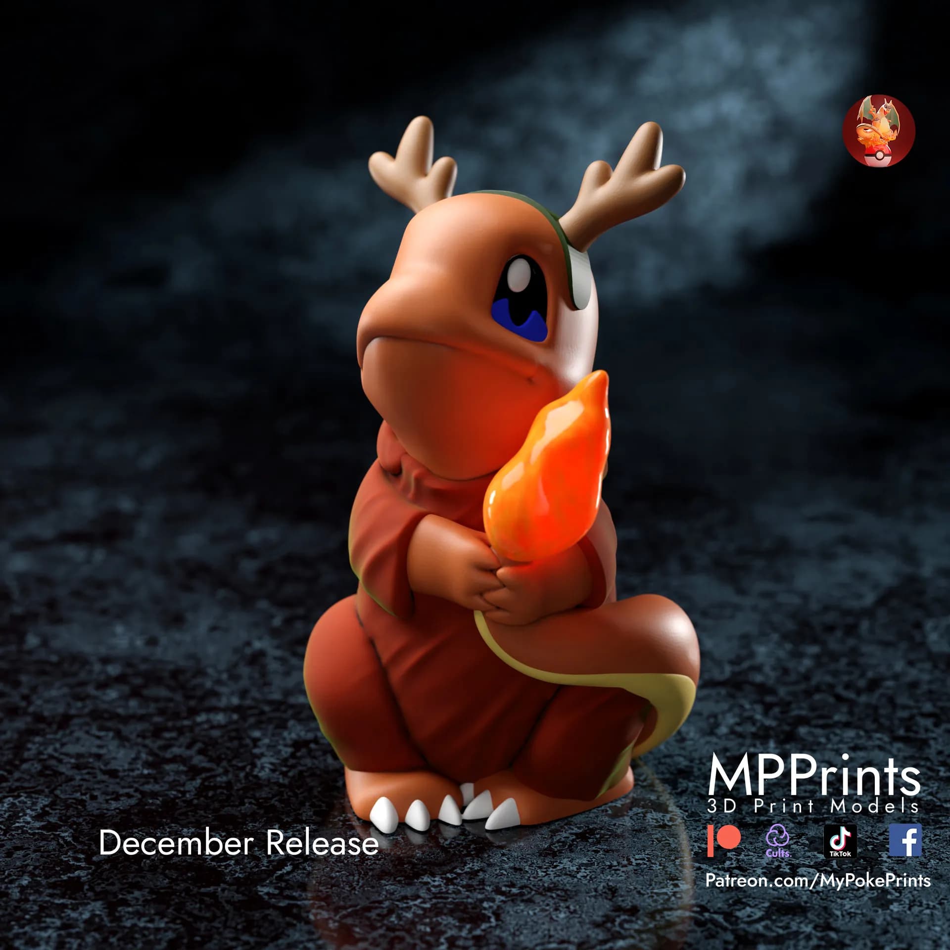 Charmander Reindeer Navidad - Imagen 1