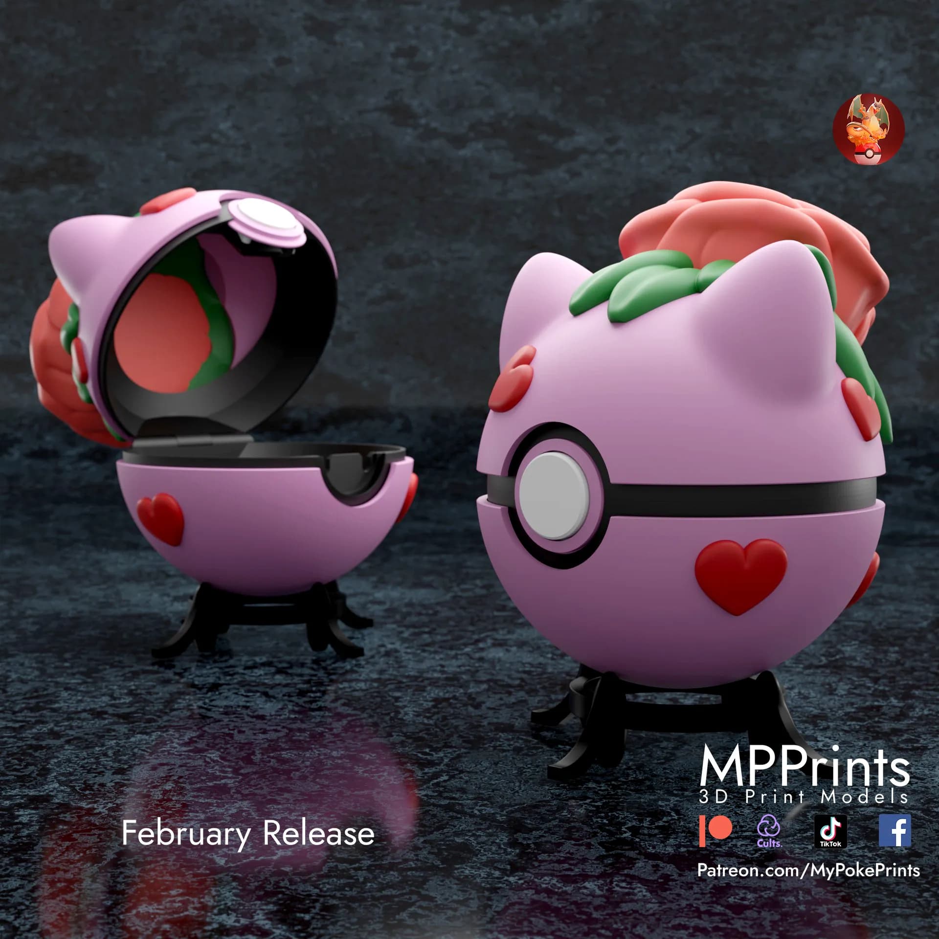 Pokeball Bulbasaur rose - Imagen 1