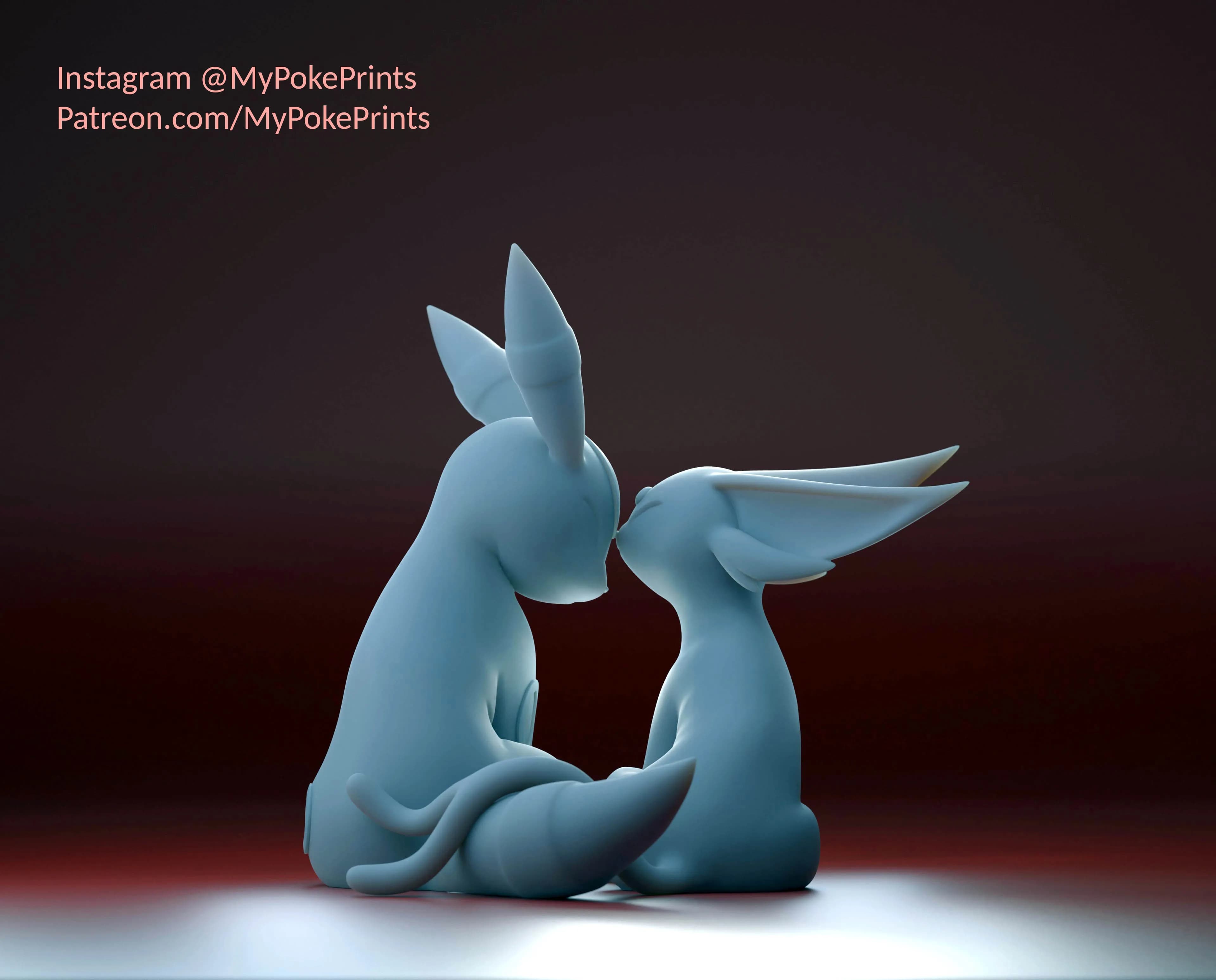 Umbreon and Espeon Love Statue - Imagen 1