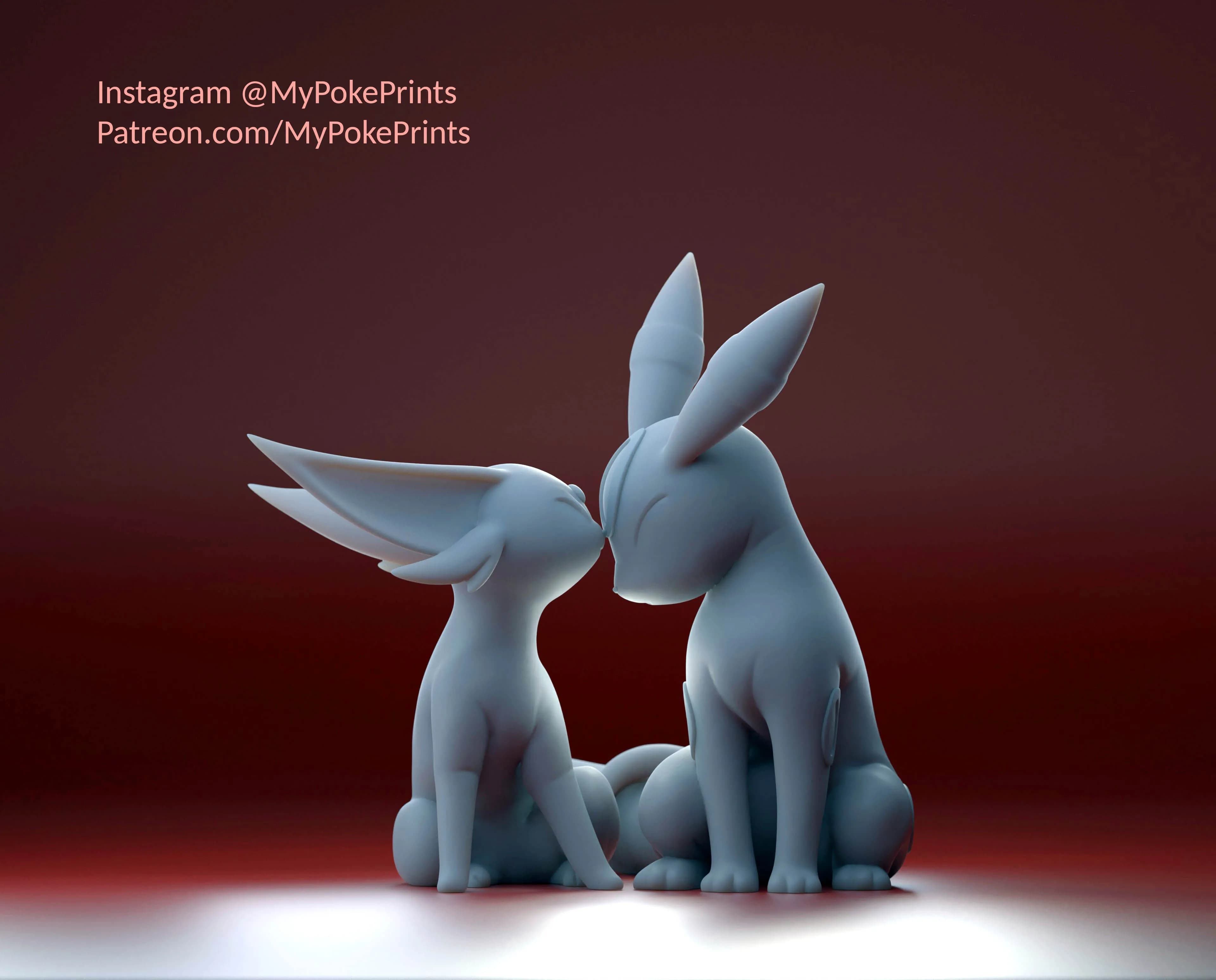 Umbreon and Espeon Love Statue - Imagen 2
