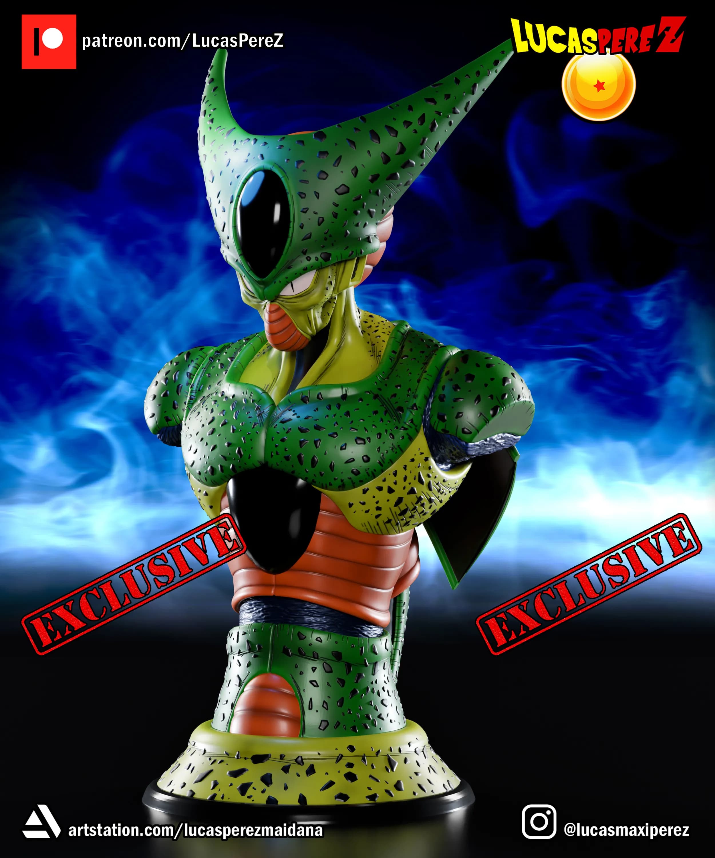 Busto de Cell - Dragon Ball - Imagen 2