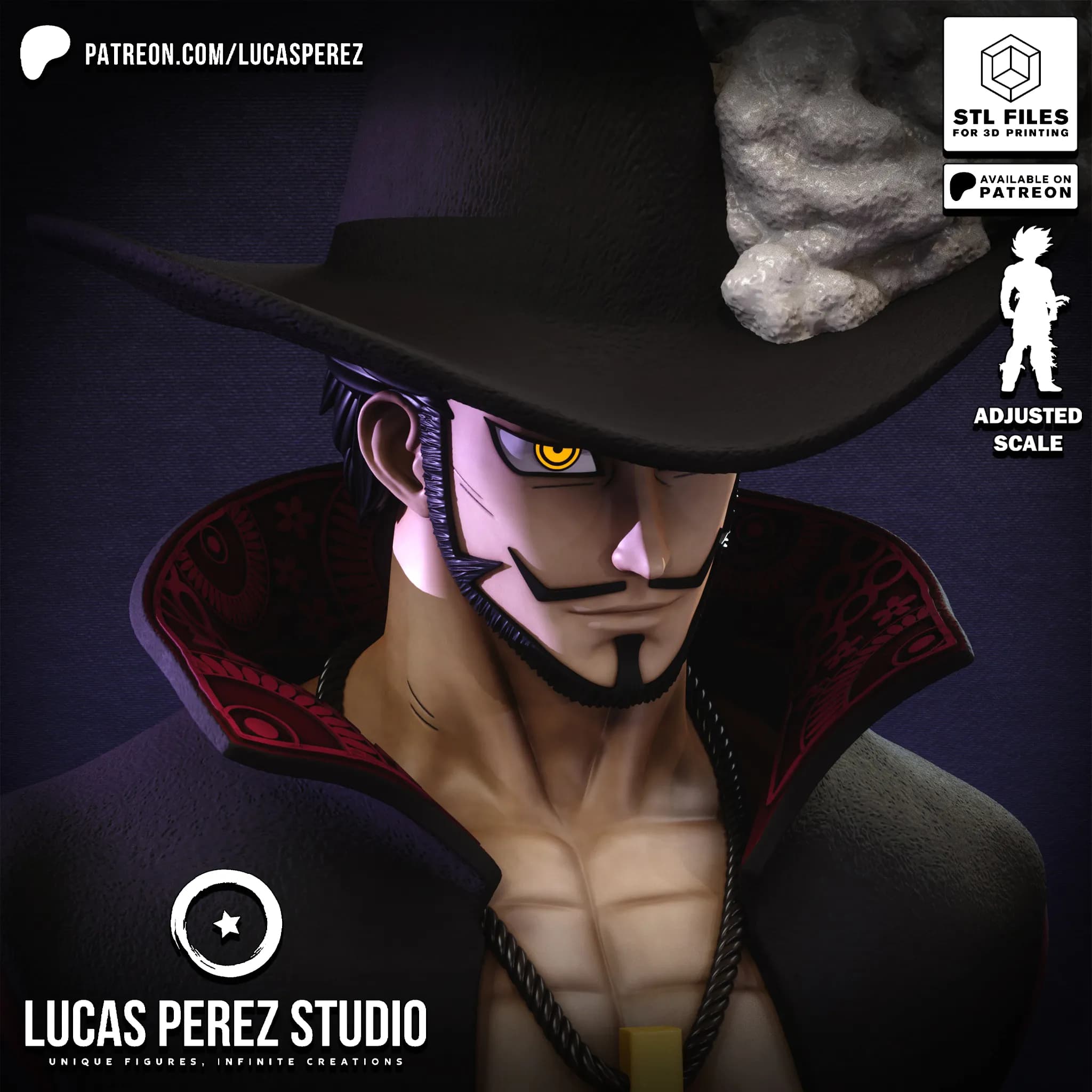 Busto de Mihawk - One Piece - Imagen 2
