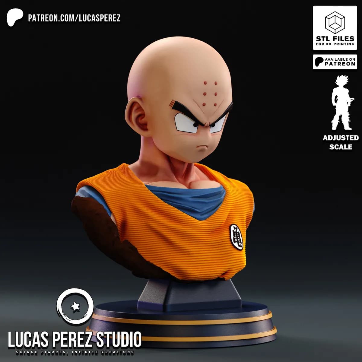 Busto de Krillin - Dragon Ball - Imagen 2