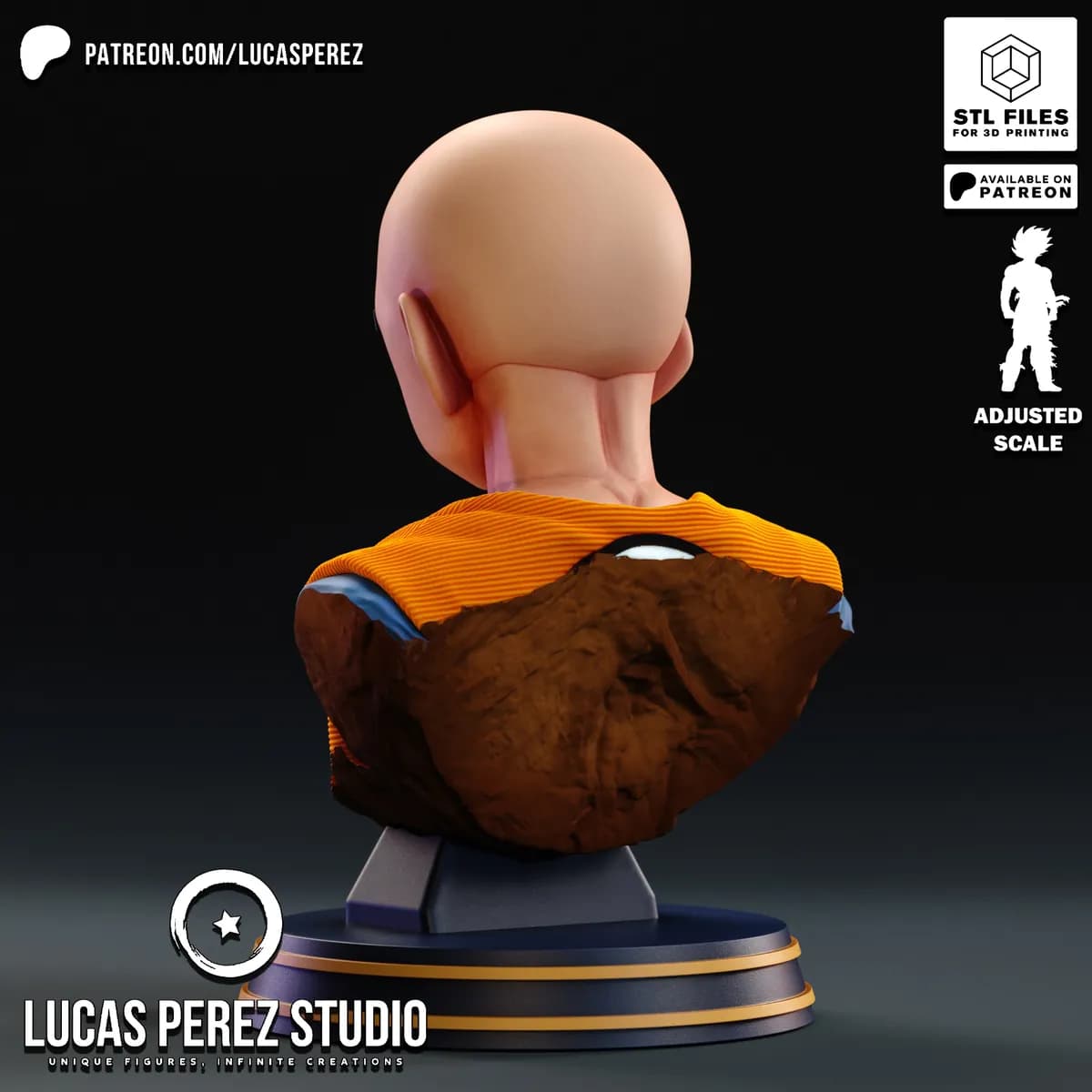 Busto de Krillin - Dragon Ball - Imagen 7