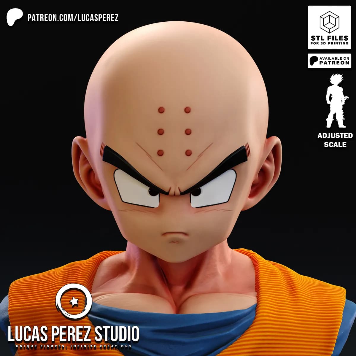 Busto de Krillin - Dragon Ball - Imagen 11
