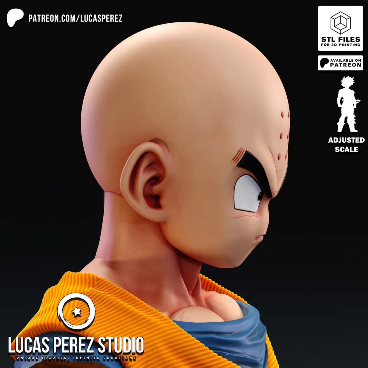 Busto de Krillin - Dragon Ball - Imagen 12