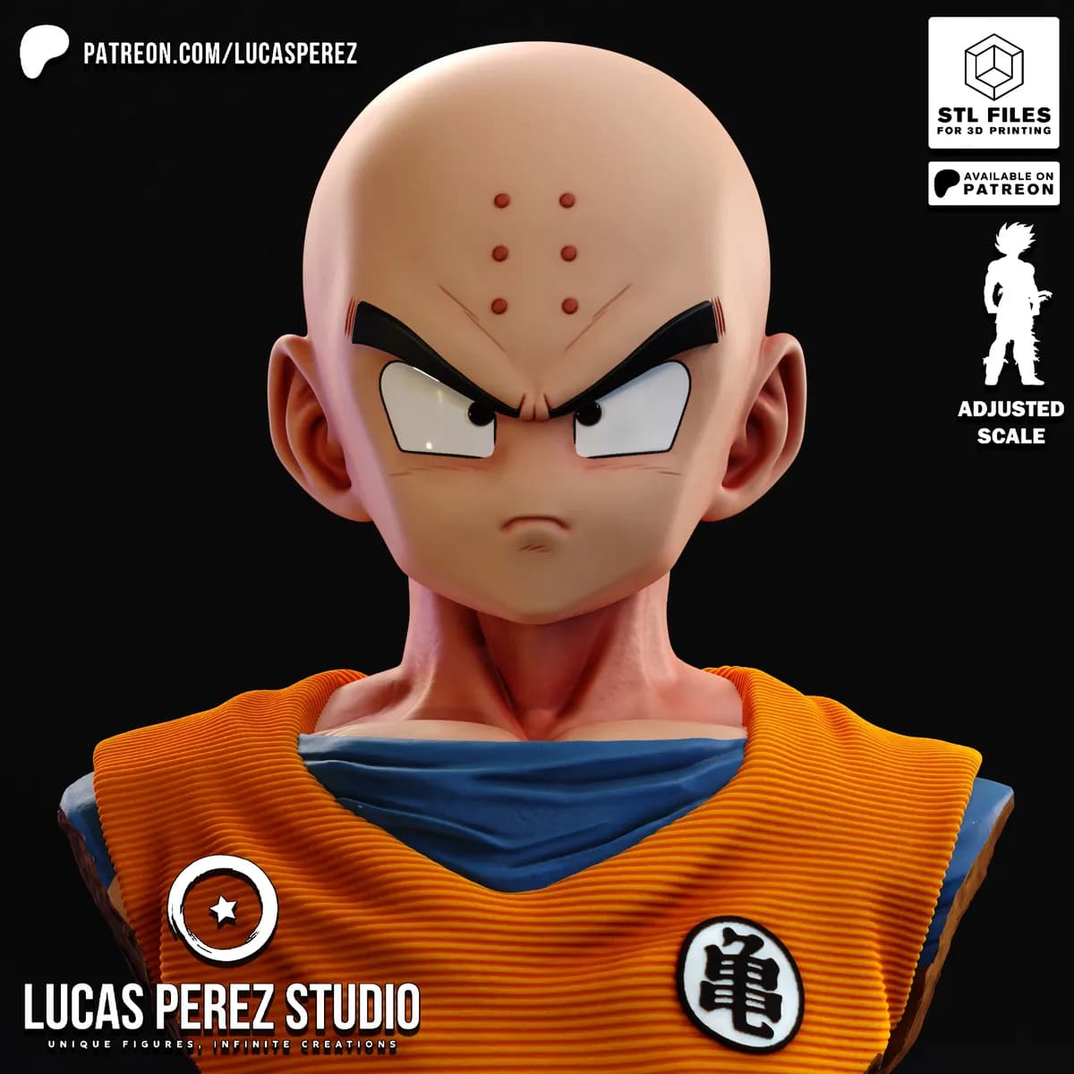 Busto de Krillin - Dragon Ball - Imagen 13